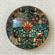 25mm Art Glass Backed Cabochons - Art Flowers 10 - Each