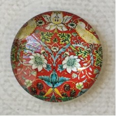 25mm Art Glass Backed Cabochons - Art Flowers 11 - Each