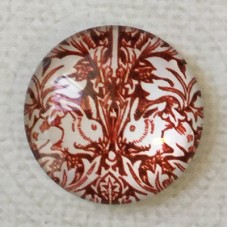 25mm Art Glass Backed Cabochons - Art Flowers 9 - Each