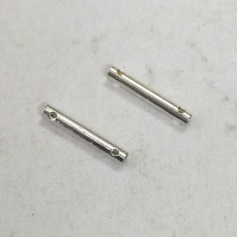 Beadalon 10 x 1.5mm 2-Hole Spacer Tubes - Silver - Pack of 24