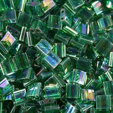 Miyuki Tila Beads - Transparent Green Luster - 7.2gm