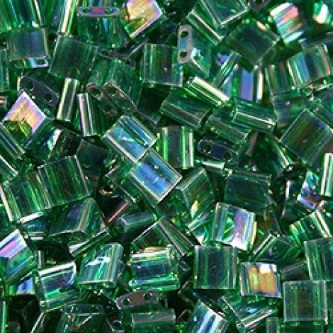 Miyuki Tila Beads - Transparent Green Luster - 7.2gm Miyuki Tila Beads - Transparent Green Luster - 7.2gm