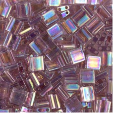 Miyuki Tila Beads - Transparent Smoky Amethyst AB - 10gm