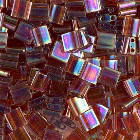 Miyuki Tila Beads - Transparent Topaz AB - 10gm
