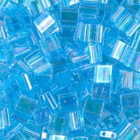 Miyuki Tila Beads - Transparent Aqua AB - 7.2gm Miyuki Tila Beads - Transparent Aqua AB - 7.2gm