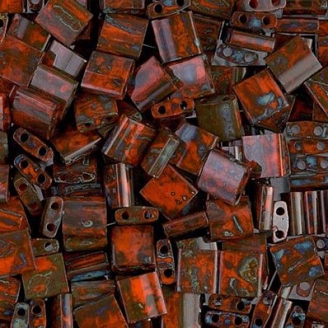 Miyuki Tila Beads - Picasso Opaque Orange - 7.2gm