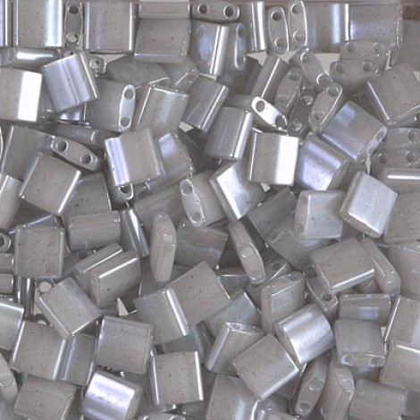 Miyuki Tila Beads - Silver Grey Ceylon - 10gm Miyuki Tila Beads - Silver Grey Ceylon - 10gm