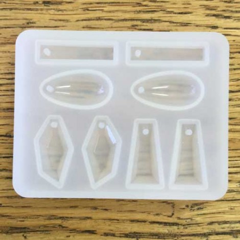 70x55mm Silicone Earring Drop Mould - 4 shapes - approx 20mm drops