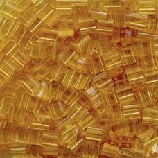 Miyuki Tila Beads - Transparent Pale Topaz - 10gm