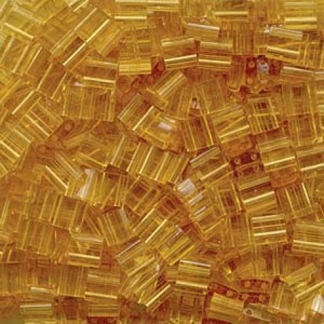 Miyuki Tila Beads - Transparent Pale Topaz - 10gm
