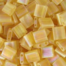 Miyuki Tila Beads - Matte Transparent Light Topaz AB - 10gm