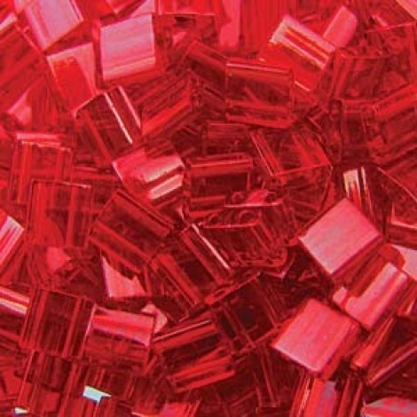 Miyuki Tila Beads - Transparent Red - 10gm Miyuki Tila Beads - Transparent Red - 10gm