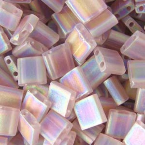 Miyuki Tila Beads - Matte Transparent Smoky Amethyst AB - 7.2gm Miyuki Tila Beads - Matte Transparent Smoky Amethyst AB - 7.2gm