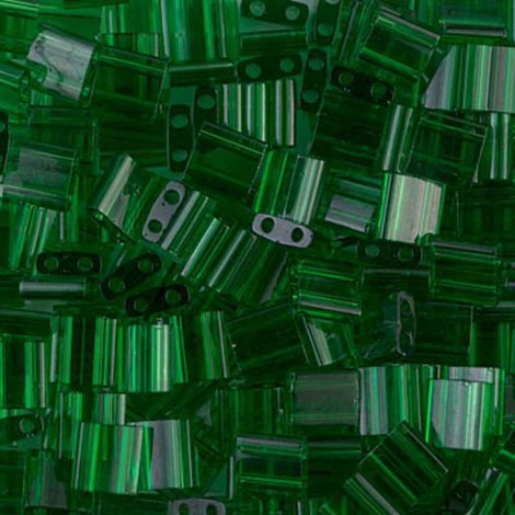 Miyuki Tila Beads - Transparent Green - 7.6gm Miyuki Tila Beads - Transparent Green - 7.6gm