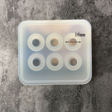 16mm x 6 Compartment Silicone Round Sphere Resin Bead Mould - No Hole