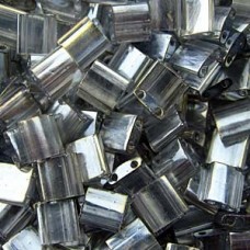 Miyuki Tila Beads - Transparent Silver Gray Gold Luster