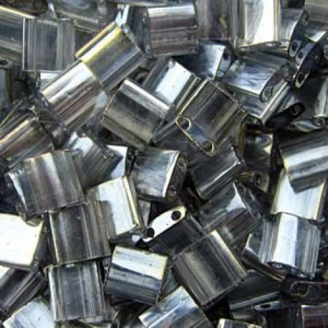 Miyuki Tila Beads - Transparent Silver Gray Gold Luster Miyuki Tila Beads - Transparent Silver Gray Gold Luster