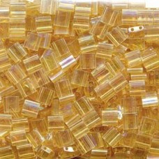 Miyuki Tila Beads - Transparent Light Topaz AB - 7.2gm