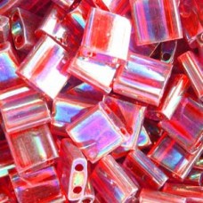 Miyuki Tila Beads - Transp Red AB - 10gm