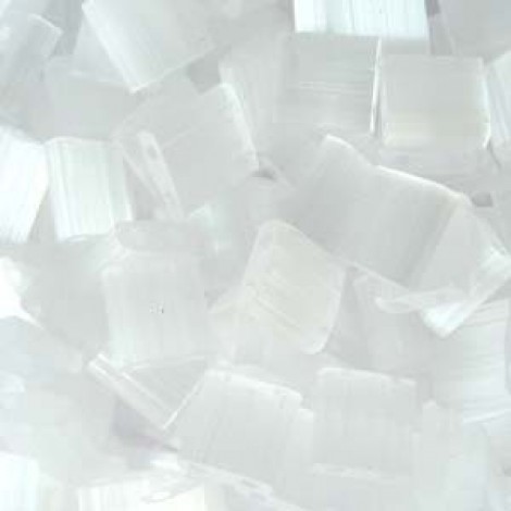 Miyuki Tila Beads - Crystal Frosted Mist - 10gm Miyuki Tila Beads - Crystal Frosted Mist - 10gm