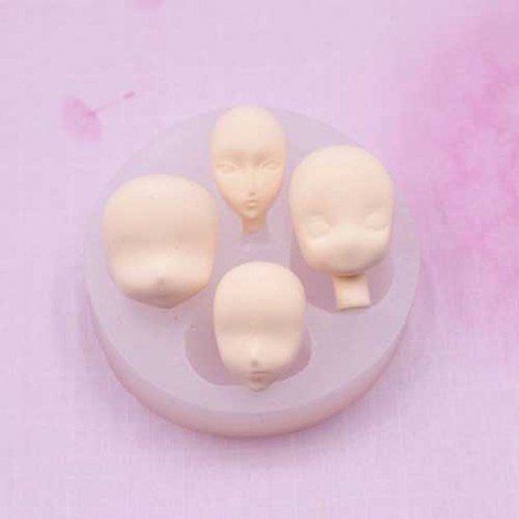 Silicone Small Doll Face Mould -  4 Sizes