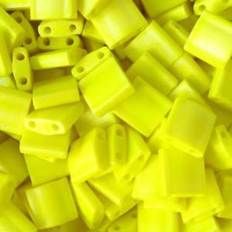 Miyuki Tila Beads - Matte Opaque Yellow AB - 10gm