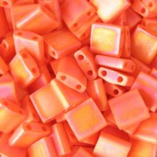 Miyuki Tila Beads - Matte Opaque Orange AB - 7.2gm
