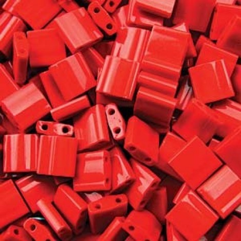Miyuki Tila Beads - Opaque Red - 7.2gm Miyuki Tila Beads - Opaque Red - 7.2gm