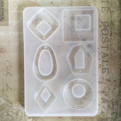 10x15cm Mixed Shape Silicone Pendant Moulds for Resin - 6 Shapes