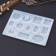 11x15cm Assorted Shape Silicone Pendant Moulds for Resin - 12 Shapes