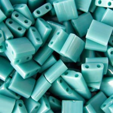 Miyuki Tila Beads - Opaque Turquoise Green AB - 7.2gm Miyuki Tila Beads - Opaque Turquoise Green AB - 7.2gm