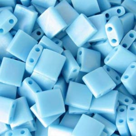 Miyuki Tila Beads - Matte Opaque Turquoise Blue AB - 7.2gm Miyuki Tila Beads - Matte Opaque Turquoise Blue AB - 7.2gm