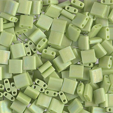 Miyuki Tila Beads - Opaque Matte Chartreuse - 10gm Miyuki Tila Beads - Opaque Matte Chartreuse - 10gm