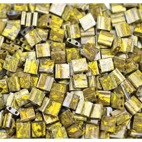 Miyuki Tila Beads - Picasso Opaque Yellow - 10gm