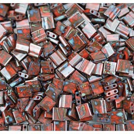 Miyuki Tila Beads - Picasso Opaque Red - 10gm