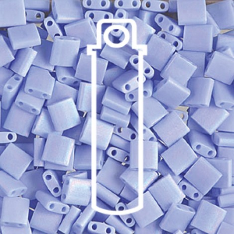 Miyuki Tila Beads - Matte Opaque Light Periwinkle AB - 7.2gm Miyuki Tila Beads - Matte Opaque Light Periwinkle AB - 7.2gm
