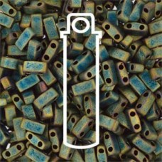 Miyuki Half-Tila Beads - Matte Met Green Iris - 7.8gm