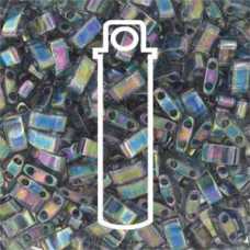 Miyuki Half-Tila Beads - Dk Grey Rainbow Luster - 7.8g