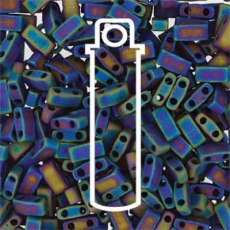 Miyuki Tila Half-Cut Beads - Matte Black AB - 7.8gm