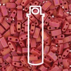 Miyuki Half-Tila Beads - Matte Opaque Red AB - 10gm