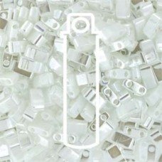 Miyuki Half-Tila Beads - White Pearl - 7.8gm