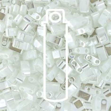 Miyuki Half-Tila Beads - White Pearl - 7.8gm Miyuki Half-Tila Beads - White Pearl - 7.8gm