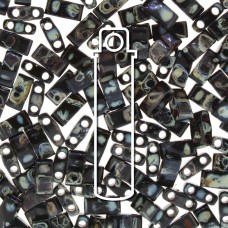 Miyuki Half-Tila Beads - Picasso Smoky Black Matte - 7.8gm