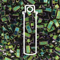 Miyuki Half-Tila Beads - Metallic Green Iris - 7.8gm