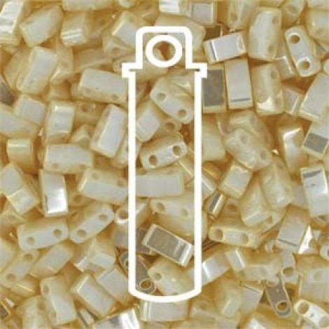 Miyuki Half-Tila Beads - Ant Ivory Pearl Ceylon - 7.8gm Miyuki Half-Tila Beads - Ant Ivory Pearl Ceylon - 7.8gm