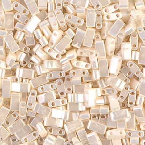 Miyuki Half-Tila Beads - Ant Ivory Pearl Ceylon - 50gm Bulk Pack