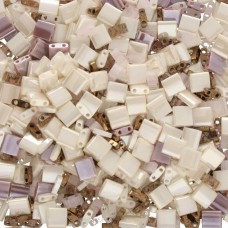 Miyuki Tila Bead Mix  - Gold + Creams - 50gm Bulk Pack