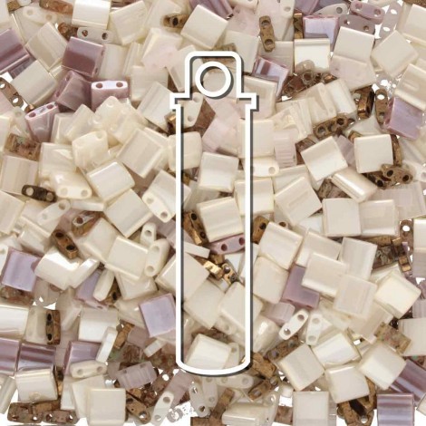 Miyuki Tila Bead Mix  - Gold + Creams - 7.2gm