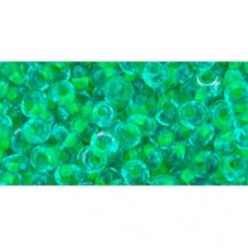 3mm Toho Magatama Drops - Inside-Color Aqua/Opaque Yellow - 12.5gm