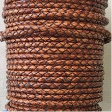 3mm Braided Euro Leather Cord - Tobacco